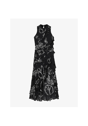 Womens Allsaints Cady Sleeveless Woven Maxi Dress