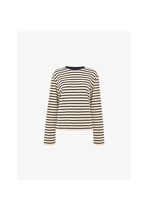 Womens Whistles Striped Long-Sleeve Cotton T-Shirt