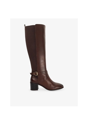 Womens Dune Tilbys Leather Heeled Leather Knee-High Boots