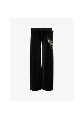 Womens Juicy Couture x Disney Tink Straight-Leg Stretch-Woven Jogging Bottoms