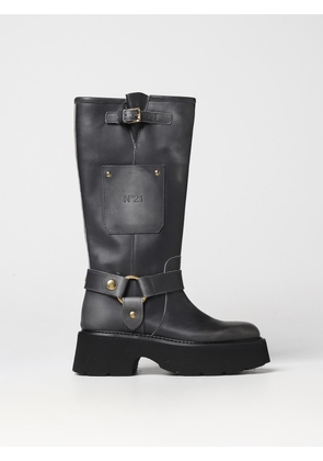 N°21 boots in used leather with buckles