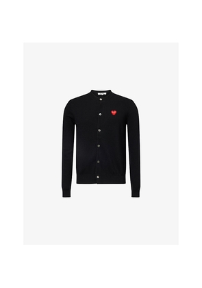 Mens Comme Des Garcons Play Heart Crewneck Wool Cardigan