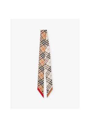 Womens Burberry Check Print Silk Scarf