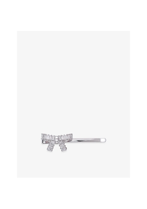 Womens Maje Bow Rhinestone-Embellished Brass Hair Clip