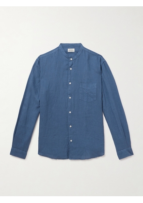 Hartford - Premium Pat Grandad-Collar Linen Shirt - Men - Blue - S