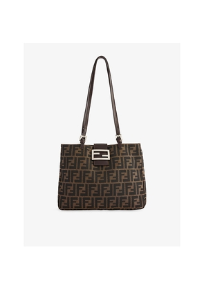 Womens Reselfridges Pre-Loved Fendi Zucca Canvas Shoulder Bag