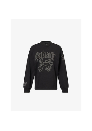 Womens Carhartt WIP Stitched-Logo Long-Sleeved Cotton T-Shirt