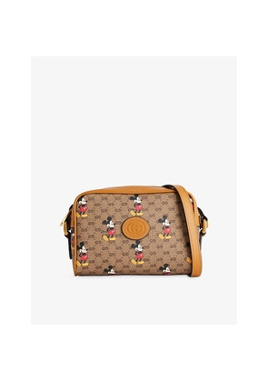 Womens Reselfridges Pre-Loved Gucci Disney Mickey Mouse GG Supreme Mini Micro Canvas Cross-Body Bag