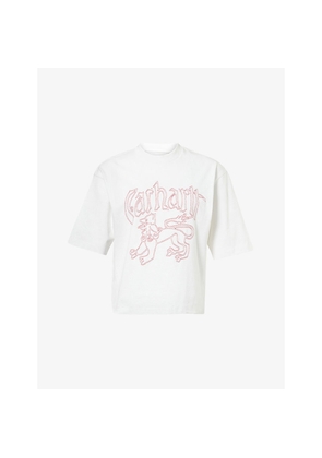 Womens Carhartt WIP Stitched-Logo Cotton T-Shirt