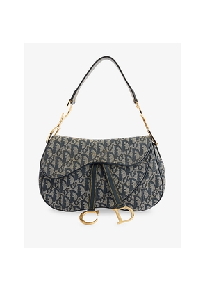 Womens Reselfridges Pre-Loved Dior Diorissimo Double Canvas Saddle Bag