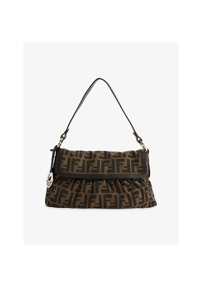 Womens Reselfridges Pre-Loved Fendi Zucca Chef Canvas Shoulder Bag