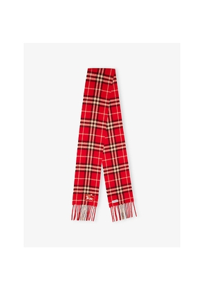 Womens Burberry Narrow Check-Pattern Cashmere Scarf
