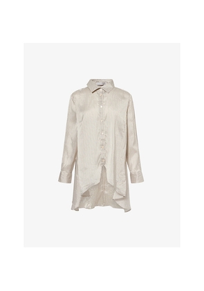 Womens Palmer Harding Rhythm Stripe-Print Silk-Blend Shirt