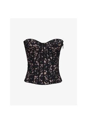 Womens House of CB Solaine Floral Lace Corset Top