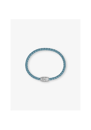 Mens Montblanc Meisterstück 3 Rings Stainless-Steel and Leather Bracelet