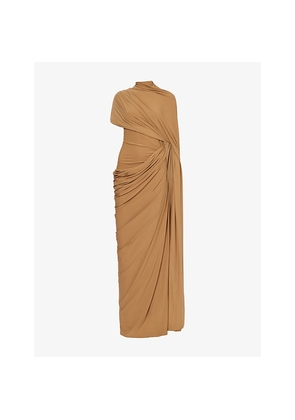 Womens Deme Daphne Draped Stretch-Woven Maxi Dress