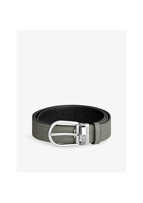 Mens Montblanc Logo-Plaque Leather Belt