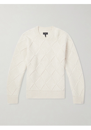 Rag & Bone - Entrelac Wool Sweater - Men - Neutrals - L/XL