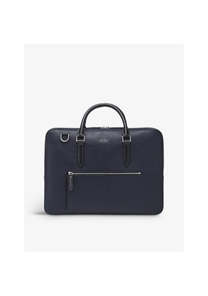 Mens Smythson Ludlow Logo-Embossed Leather Briefcase
