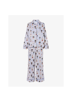 Womens Polo Ralph Lauren Madison Bear-Print Cotton Pyjama Set