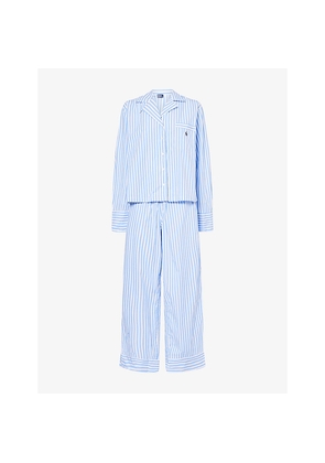 Womens Polo Ralph Lauren Stripe Long-Sleeve Cotton Pyjama Set