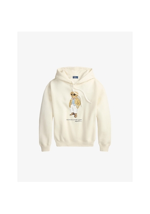 Womens Polo Ralph Lauren Branded-Print Cotton-Blend Hoody