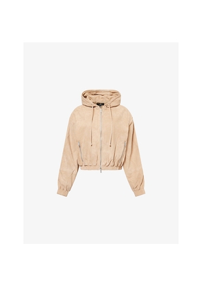 Womens Represent Oblivion Hooded Suede Jacket