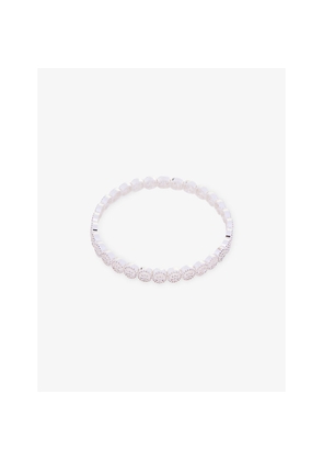 Womens Lisa Gozlan The Mini Pavé Happy Face Silver-Plated Brass and Cubic Zirconia Bracelet