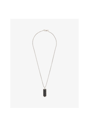 Mens Tateossian x Automobili Lamborghini Hex Titanium and Forged Carbon Fibre Stone Necklace