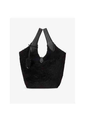 Womens Polo Ralph Lauren Medium Branded Shearling Tote Bag