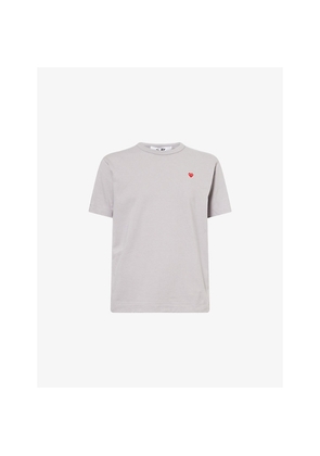 Mens Comme Des Garcons Play Small Heart-Embroidered Cotton T-Shirt