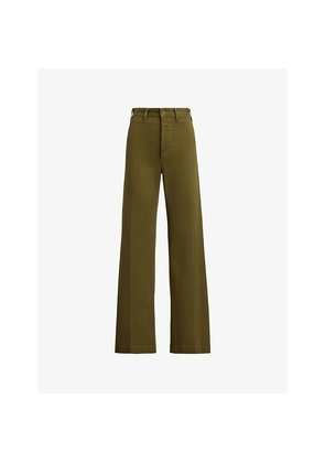 Womens Polo Ralph Lauren Flared High-Rise Stretch-Cotton Trousers