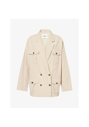 Womens Isabel Marant Etoile Nevala Notch-Lapels Cotton and Linen Jacket