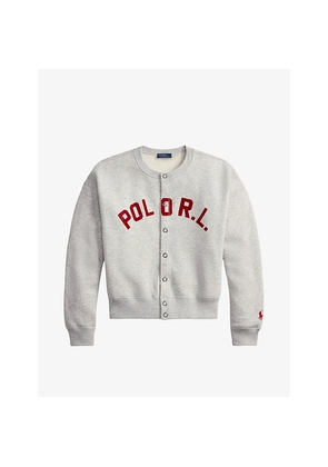 Womens Polo Ralph Lauren Round-Neck Logo-Embroidered Cotton-Jersey Cardigan