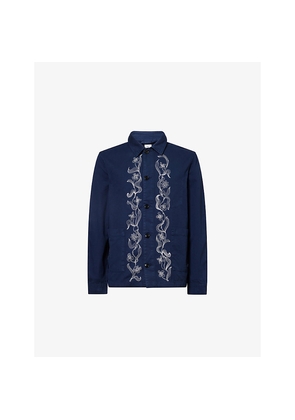 Mens PS by Paul Smith Floral-Embroidered Cotton Chore Jacket