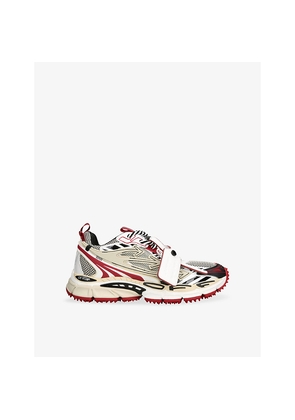 Womens Off-White C/O Virgil Abloh Be Right Back Mesh and Faux-Leather Trainers