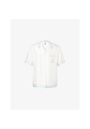 Mens Casablanca Dance Joy Short-Sleeve Silk Shirt