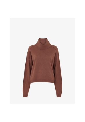 Womens Whistles Cowl-Neck Relaxed-Fit Wool Jumper