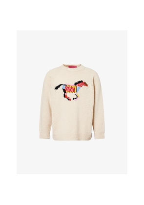 Mens The Elder Statesman Glacier Horse Crewneck Cashmere Jumper