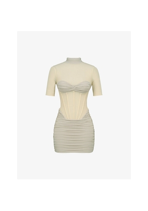 Womens House of CB Sorrel Semi-Sheer Stretch-Mesh Mini Dress