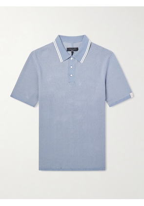 Rag & Bone - Harvey Ribbed Cotton-Blend Polo Shirt - Men - Blue - XS