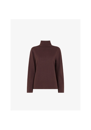 Womens Whistles Funnel-Neck Stretch-Cotton Jersey Top