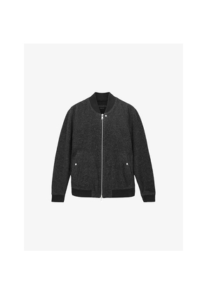 Mens Allsaints Saku Zip-Up Wool-Blend Bomber Jacket