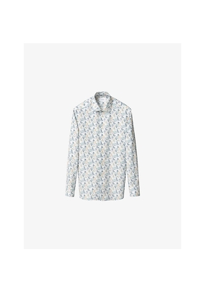 Mens Eton Floral-Print Slim-Fit Cotton-Twill Shirt