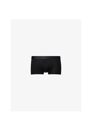Mens Sunspel Branded Mid-Rise Stretch-Woven Trunks