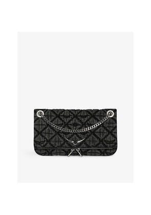 Womens Zadig&Voltaire Rock II Monogram Denim Clutch Bag