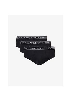 Mens Savage x Fenty Classic Branded Pack Of Three Cotton-Jersey Briefs