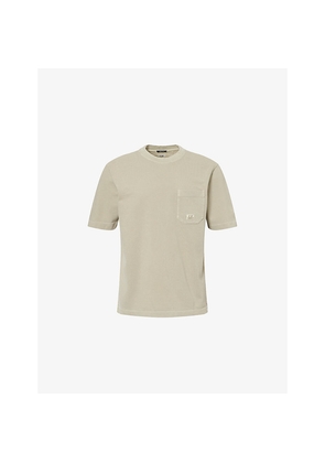 Mens Cp Company Logo-Embroidered Piqué-Cotton T-Shirt
