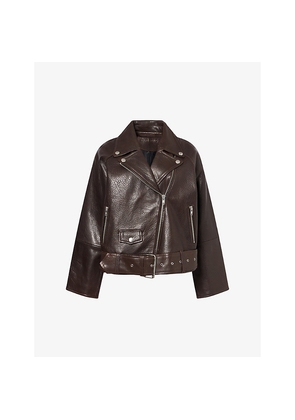 Womens Stand Studio Romy Belted Leather Jacket