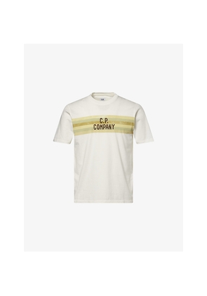 Mens Cp Company Centre Stripes Logo-Print Cotton T-Shirt